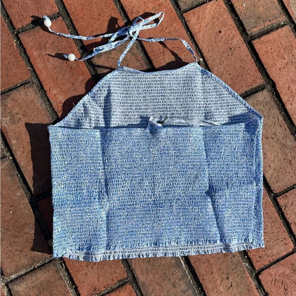 J Crew Smock Organic Cotton Halter Top in Liberty® Jacqueline Blossom Fabric NWT